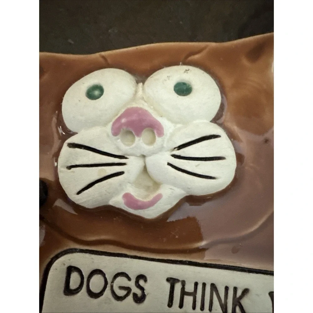Smoky Mountain Pottery Cats Sculpted Wall Hanging Set Of 2 Orange Black